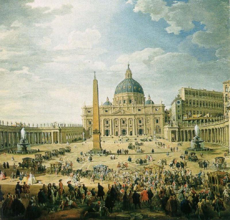 wolfgang amadeus mozart the square in front of st peter s basilica in rome oil painting picture